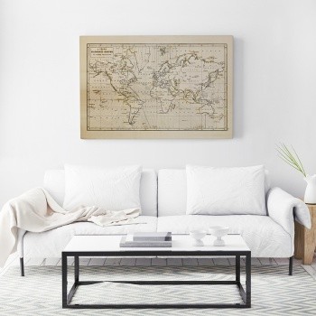 Canvastavla Old world map-0