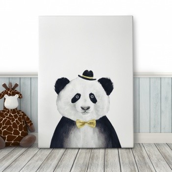 Fotolærred The panda with a hat