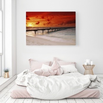 Fotolærred Jetty in sunset